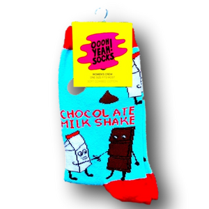 3/$15 Chocolate Milk Shake Funny Novelty Crew Socks - Brand New